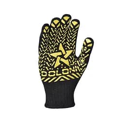 Рукавички Долоні Зірка 562 трикотажні робочі чорний-жовтий 7 клас 10 розмір