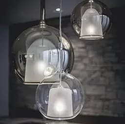 Підвісний світильник в ніжному відтінку плафону графіт Line.F Діаметр плафону 13 см