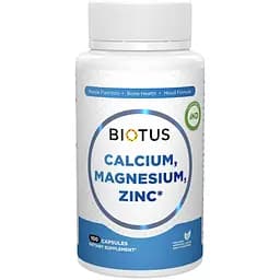 Вітамінно-мінеральний комплекс Biotus Кальцій, Магній, Цинк + Вітамін D3 100 капсул