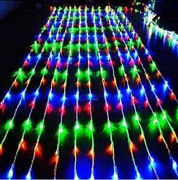 Гірлянда штора Водоспад 3х3 м 320 LED (прозорий шнур з перехідником) Кольорове світло - мініатюра 8