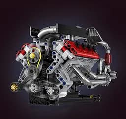 Конструктор двигун V8 Ferrari F40 LM акумуляторний мотор з додатком STEM конструктор двигуна внутрішнього згорання для дітей та дорослих, 700 деталей - мініатюра 8