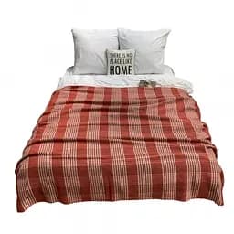 Плед вовняний Vladi Метро 140х200 дим-біло-червоний 5