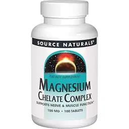 Магній Source Naturals Magnesium Chelate Complex 100 мг 100 таблеток