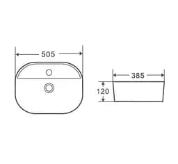 Раковина накладна Mixxus Premium Ellipse-0201 (MP6482) - мініатюра 2