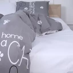 Простирадло MirSon Бязь 17-4737 Cat's paws 150х220 см біле (2200008926649)