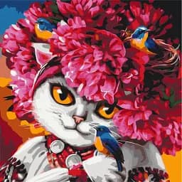 Картина по номерам Brushme Цветущая кошка ©Марианна Пащук 50x50 см