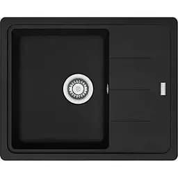 Кухонна мийка Franke Basis, фраграніт, прямокутник, з крилом, 620х500х200мм, чаша - 1, накладна, BFG 611-62, чорний матовий