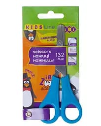 Ножиці дитячі, 132 мм, із лінійкою, синій