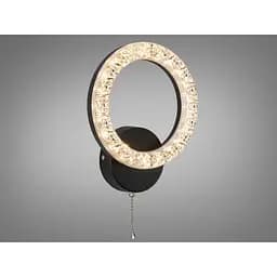 Світлодіодне бра Romin чорне 17 Вт з ланцюжком кругле