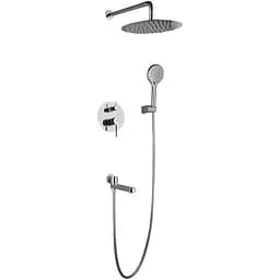 Душова система прихованого монтажу Gappo G7104, вилив - перемикач на лійку, 3-функції, хром