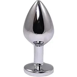 Анальная пробка Fantasy Silver Butt Plug Diamond M 8 см (розовый)