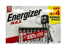 Батарейка ENERGIZER AAA LR03 MAX уп. 4+4шт.(цена за упак.)