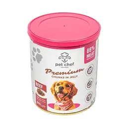 Вологий корм для дорослих собак Pet Chef, шматочки в желе з яловичиною 800 г - мініатюра 9