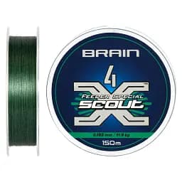 Шнур Brain Scout 4X 150 м (deep green) 0.183 мм 11.9 кг