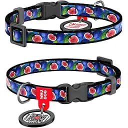 Нашийник для котів та дрібних порід собак Waudog Nylon Інжир з QR паспортом XS 20-30x1 см