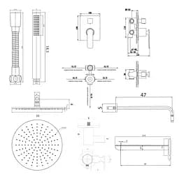 Душова система Kohlman Experience 30 graphite + BOX прихованого монтажу KPL-QW211EGR30, Графит - мініатюра 2