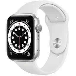 Apple Watch Series 6 GPS 44mm Silver Aluminum Case w. White Sport B. (M00D3)