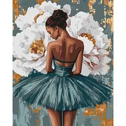 Картина за номерами "Балерина з білими півоніями" ©art_selena_ua KHO8663, 40x50 см