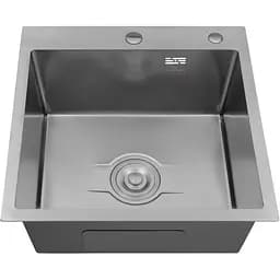 Кухонная мойка Kroner Derby-5050HM Brush + сушка для посуды, смеситель и дозатор (CVS30143)