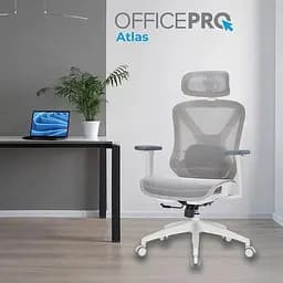 Крісло офісне Officepro Atlas OC630-W-LG-LG White/Light Gray (OC630-W-LG-LG) - мініатюра 16