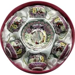 Сервіз круглий фарфор "Фіолетовий" 6 чашок 110 мл + 6 блюдець (6SCS114)