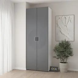 Шафа для одягу з полицями С-9.3 Білий/Асфальт Idea