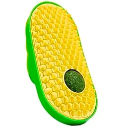 Щітка масажна для котів з кріпленням + лизун котяча м'ята 13.5 х 6.5 см