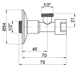 Кран приладовий буксовий Icma 1/2" кутовий №519 (90519AD07) - мініатюра 3