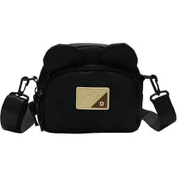 Детская сумка кросс-боди с ушками в корейском стиле 19х16х7 см черная (25-571)