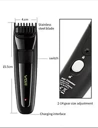 Машинка для стрижки волосся VGR V-015 Professional Black акумуляторна 1000 мАг 5 Вт (40949-V-015_301) - мініатюра 2
