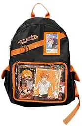 Рюкзак стильный оранжевый с прозрачными отсеками Stylish Backpack Orange 43x33