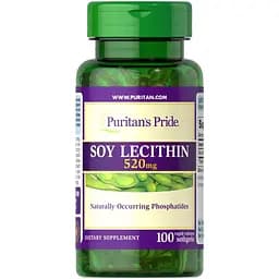 Натуральна добавка Puritan's Pride Soy Lecithin 520 mg 100 капсул