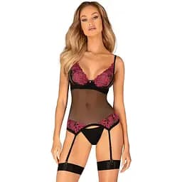 Корсет Obsessive Rosenty XL/2XL черный