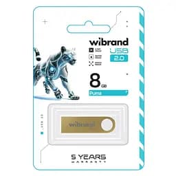 USB флеш накопичувач Wibrand 8GB Puma Gold USB 2.0 (WI2.0/PU8U1G) - мініатюра 2