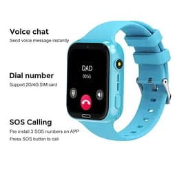 Смарт годинник-телефон для дітей Lemfo DM12 з ліхтариком, GPS геолокацією, 4G дзвінками, камерою та SOS До 4 днів роботи Чорний - мініатюра 3