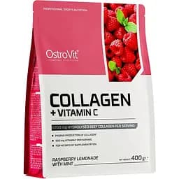Препарат для суглобів і зв'язок OstroVit Collagen + Vitamin C Малиновий лимонад із м'ятою 400 г