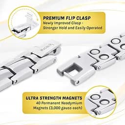 Магнітний браслет MagnetRX® для жінок Ultra Strength - Ефективні титанові магнітні браслети для жінок - Регульована довжина - мініатюра 4