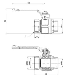 Кран кульовий Icma 1" прямий №350 (87350AF11) - мініатюра 3