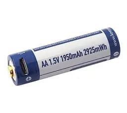 Аккумулятор Keeppower AA 14500 1,5В 1950 mAh с micro USB (Синий с белым)