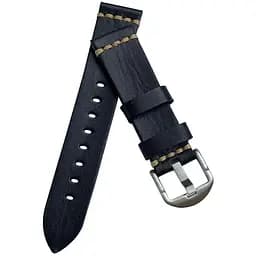 Шкіряний ремінець Primolux C052B Steel buckle для годинника Samsung Galaxy Watch 3 45 мм (SM-R840) Black