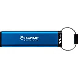 Флеш-накопичувач USB3.2 16GB Kingston IronKey Keypad 200 Type-A Blue (IKKP200/16GB) - мініатюра 2