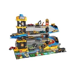 Трек с механическим лифтом MH 163 звук и подсветка, 3 машинки, 4 уровня масштаб 1:64