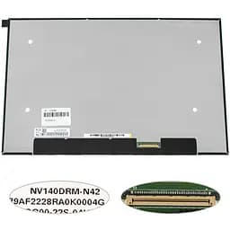 Матриця 14.0" NV140DRM-N42 2240х1400, 40pineDP, IPS, LED, SLIM без дод. панелі, матова, роз'єм праворуч внизу для ноутбука