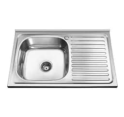 Мийка кухонна Kraft 8050L-E Satin Left 800х500х180x0,6 мм Нержавіюча сталь 30412