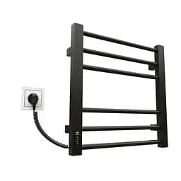 Электрический полотенцесушитель Kosser Стэп 500x500 EL тайм. черный ДСТ01EL, Черный матовый, Левое