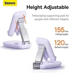 Підставка для гаджетів Baseus Seashell Series Folding Phone Stand (with Xiaomirror) B10551501511-00 Purple - мініатюра 6