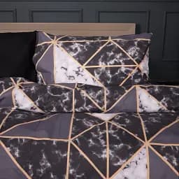 Наволочка MirSon Ranforce Elite 17-0694 Onyx Marble Tiles 40х40 см чорно-сіра з бежевим (2200010454604)