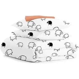 Комплект постільної білизни Cosas Sheep dark black CS3 Полуторний чорний (SheepBlackWhite_Terrakot_160)