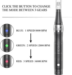 Ручка для мікроголки, електрична ручка PELCAS Derma Pen Акумуляторна регульована швидкість Dermapen мікроголки - мініатюра 2