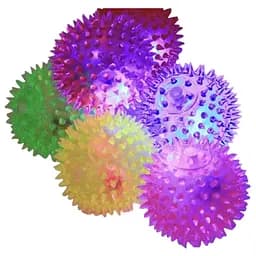 Игрушка для собак Мяч шипованый светящийся с пищалкой микс 7.5 см (33654)